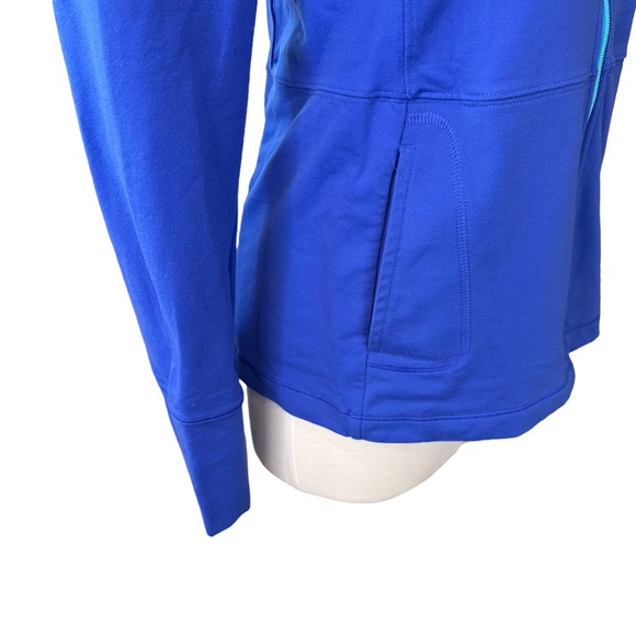 The North Face Zip Up Shirt Vapor Wick Mock Neck Stretch Pockets Blue Medium - Picture 6 of 11